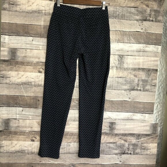 Betabrand Dress Pants Womens Sz Small Dog houndstooth Print Blue gray Yoga work - Picture 2 of 10